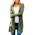 NWT Merokeety Long Cardigan w/Pockets Open Front in Olive, Size S New w/Tag