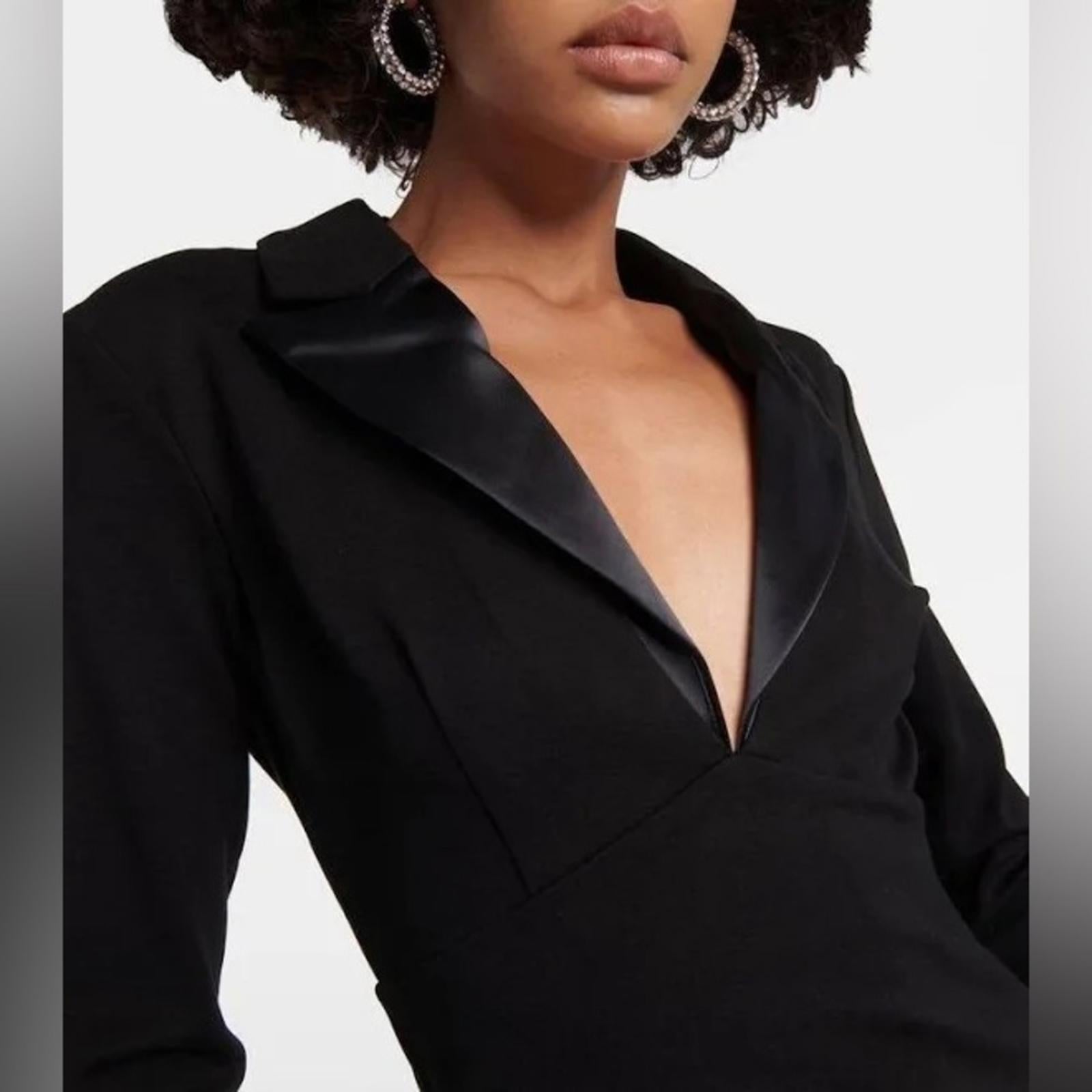 STAUD Humboldt Satin Lapel Gown Maxi Dress in Black, Size M New w/Tag