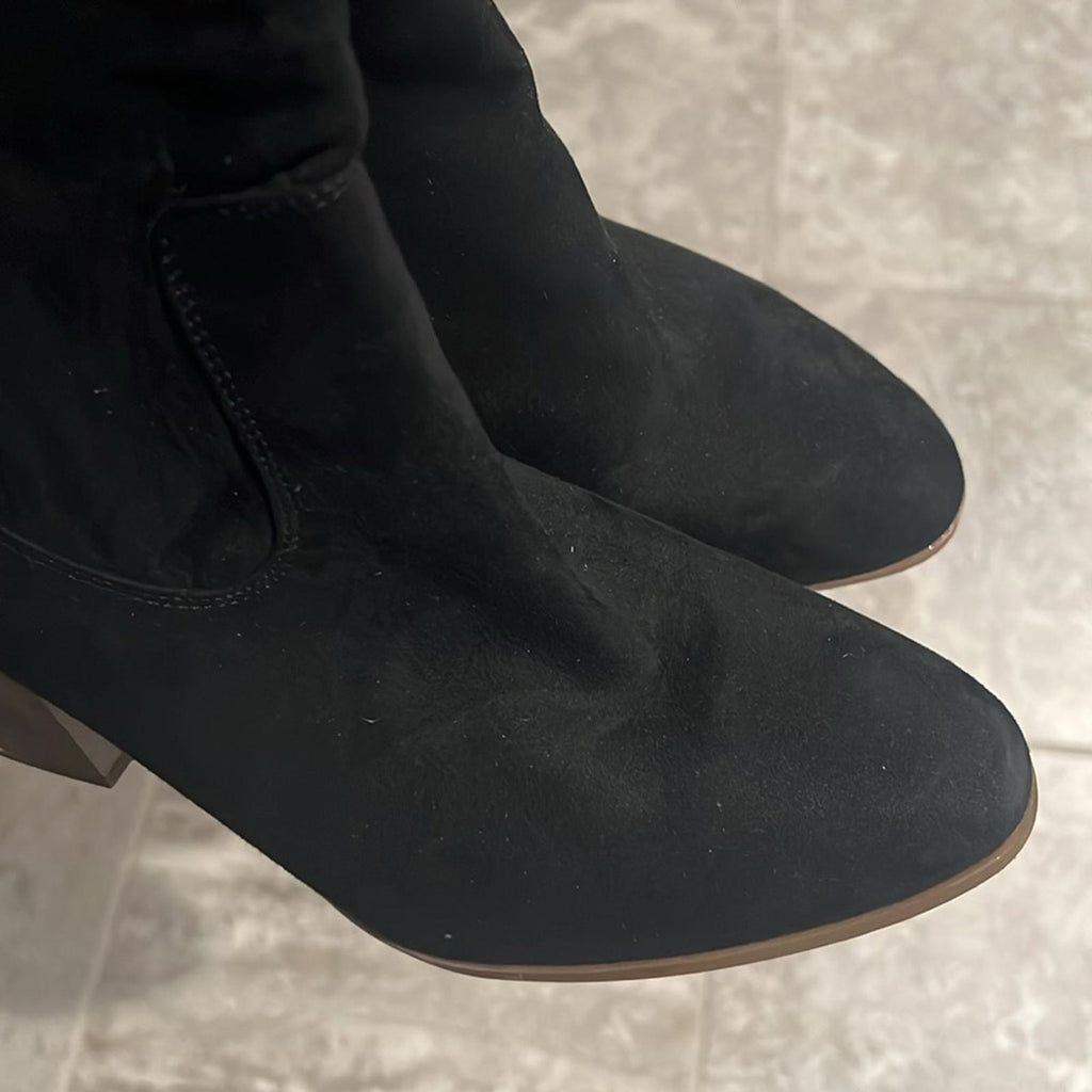 Style & Co. Warrda Faux Suede Zip-Up Mid-Calf Boots Cushioned Goring Size 10 NEW