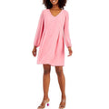 INC International Concepts Chiffon Short Shift Dress w/Long Sleeve, Size 1X, NEW