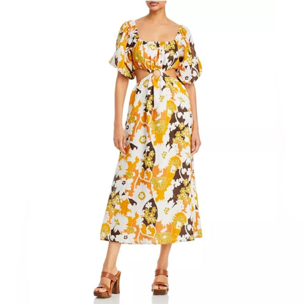 Faithfull the Brand Trinita Maxi Dress in Elvinna Floral Print, NWT, Size M