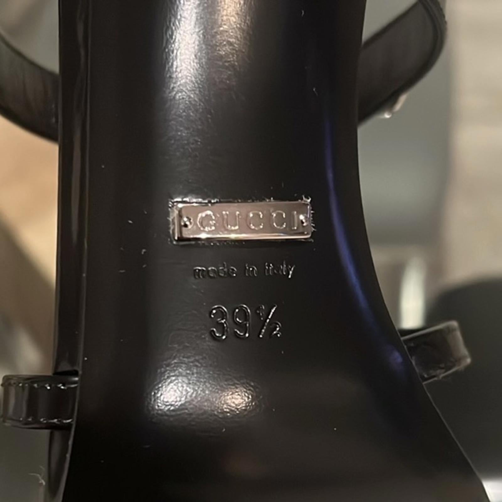 Gucci Divine Horsebit-Detailed Leather Mules 1000 Nero Size 39.5 +DustBags