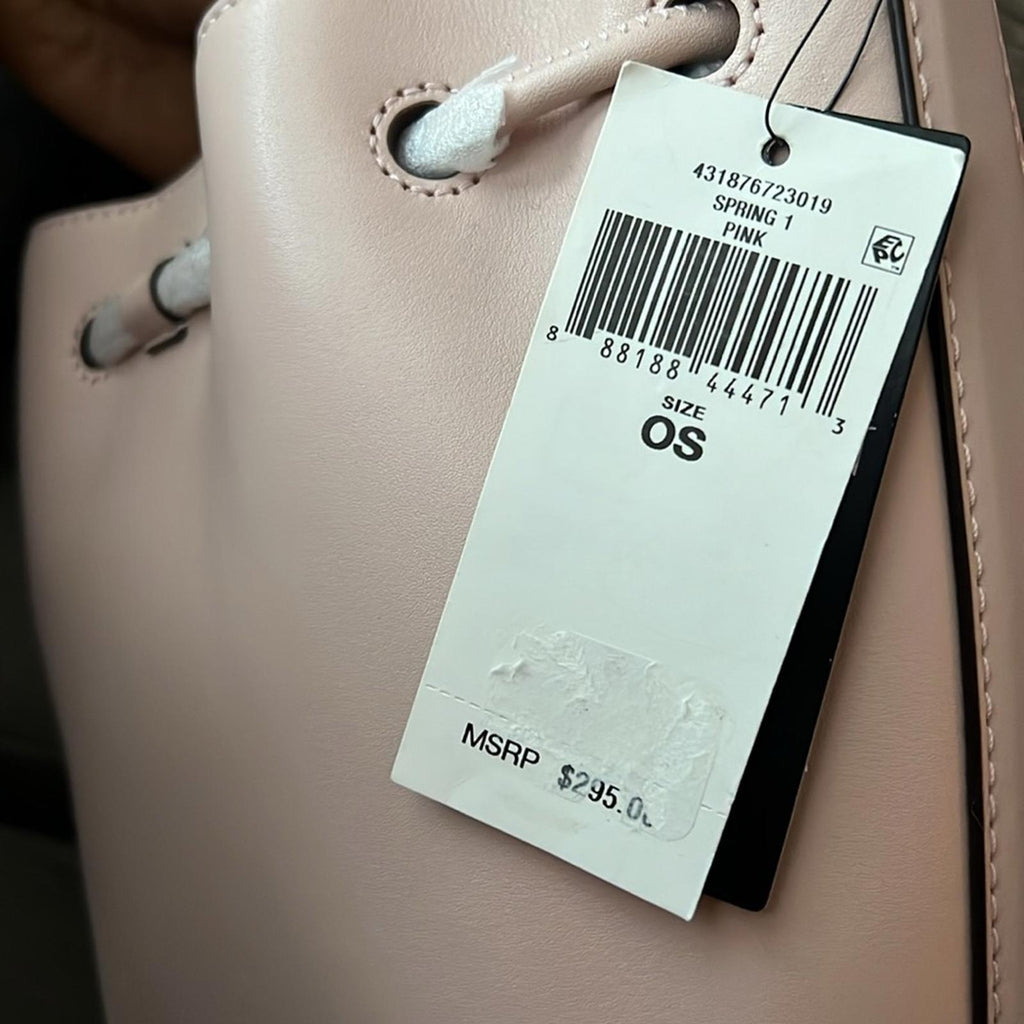 Ralph Lauren Leather Medium Andie Drawstring Bucket Bag, Pink NEW + Dust Bag