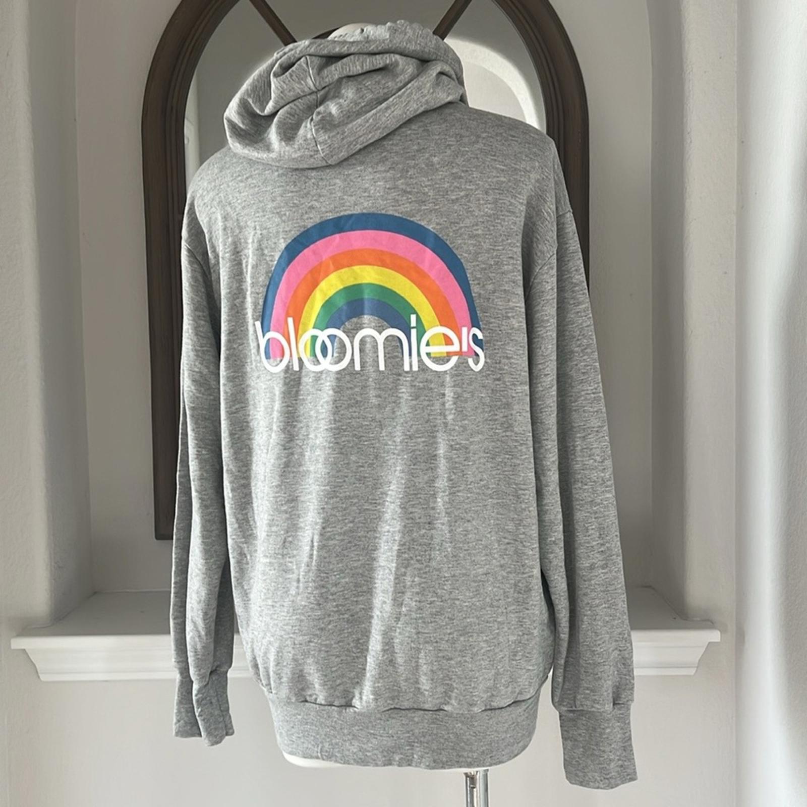 Bloomie's Unisex Rainbow Logo Hoodie in Heather Grey, Size M New w/Tag