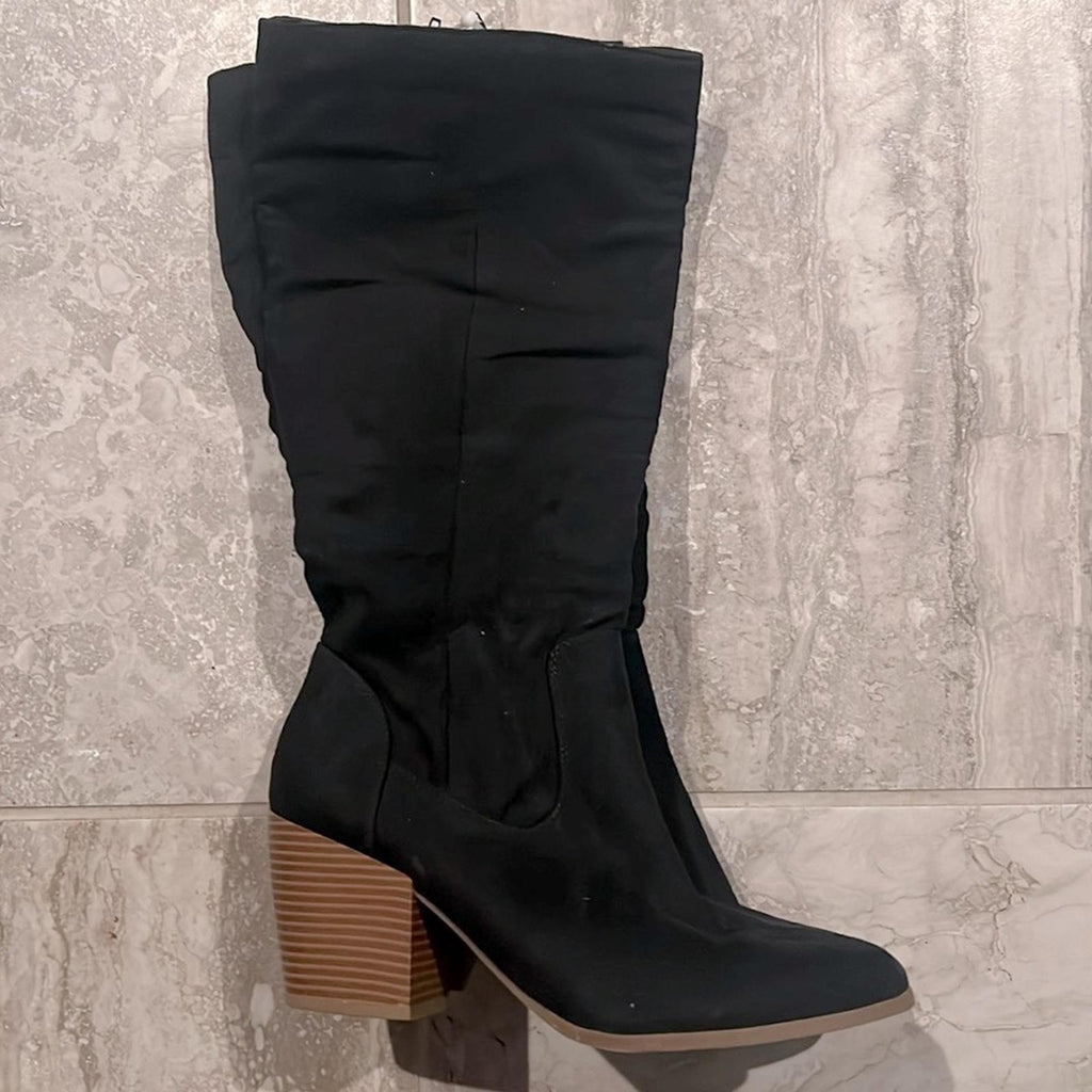 Style & Co. Warrda Faux Suede Zip-Up Mid-Calf Boots Cushioned Goring Size 10 NEW