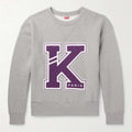 Kenzo Logo-Appliquéd Cotton-Jersey Sweatshirt in Pearl Gray, NWT, Size L