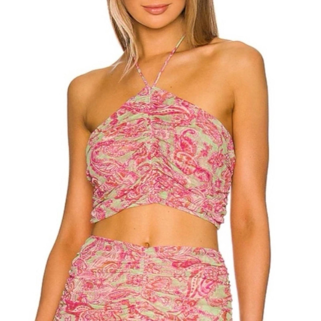 New MISA Selmin Cropped Blouse, Size XS New w/Tag, Retail $440