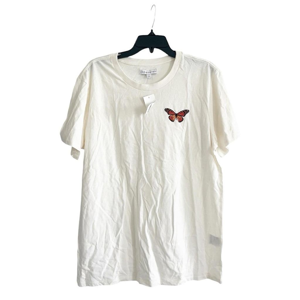 And Now This Men's Butterfly Crewneck T-Shirt, Size XL New w/Tag