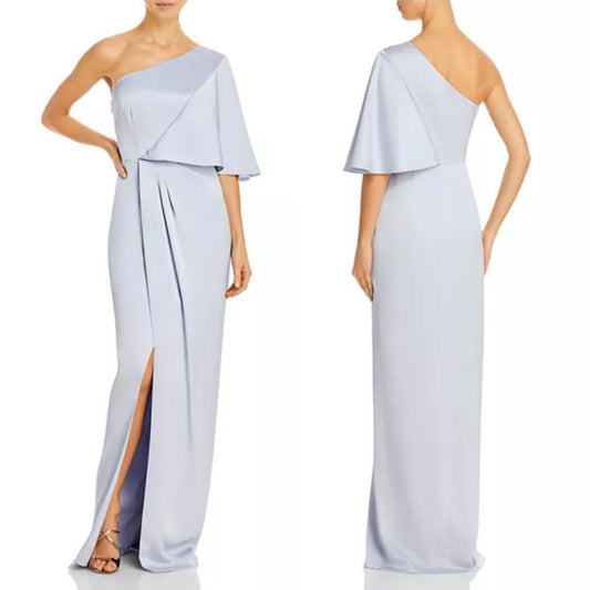 Aidan Mattox Draped One Shoulder Gown in Light Blue New w/Tag $365
