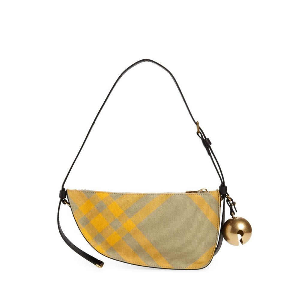 New BURBERRY Mini Shield Check Sling Shoulder Bag, Hunter Ip Check, New w/Tag