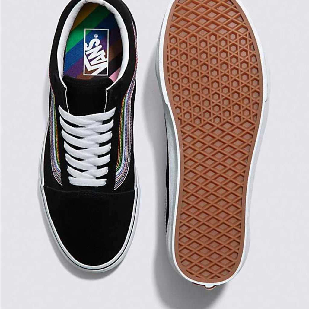 NWT Vans Old Skool Sneakers, Black Rainbow Size 6 New in Box