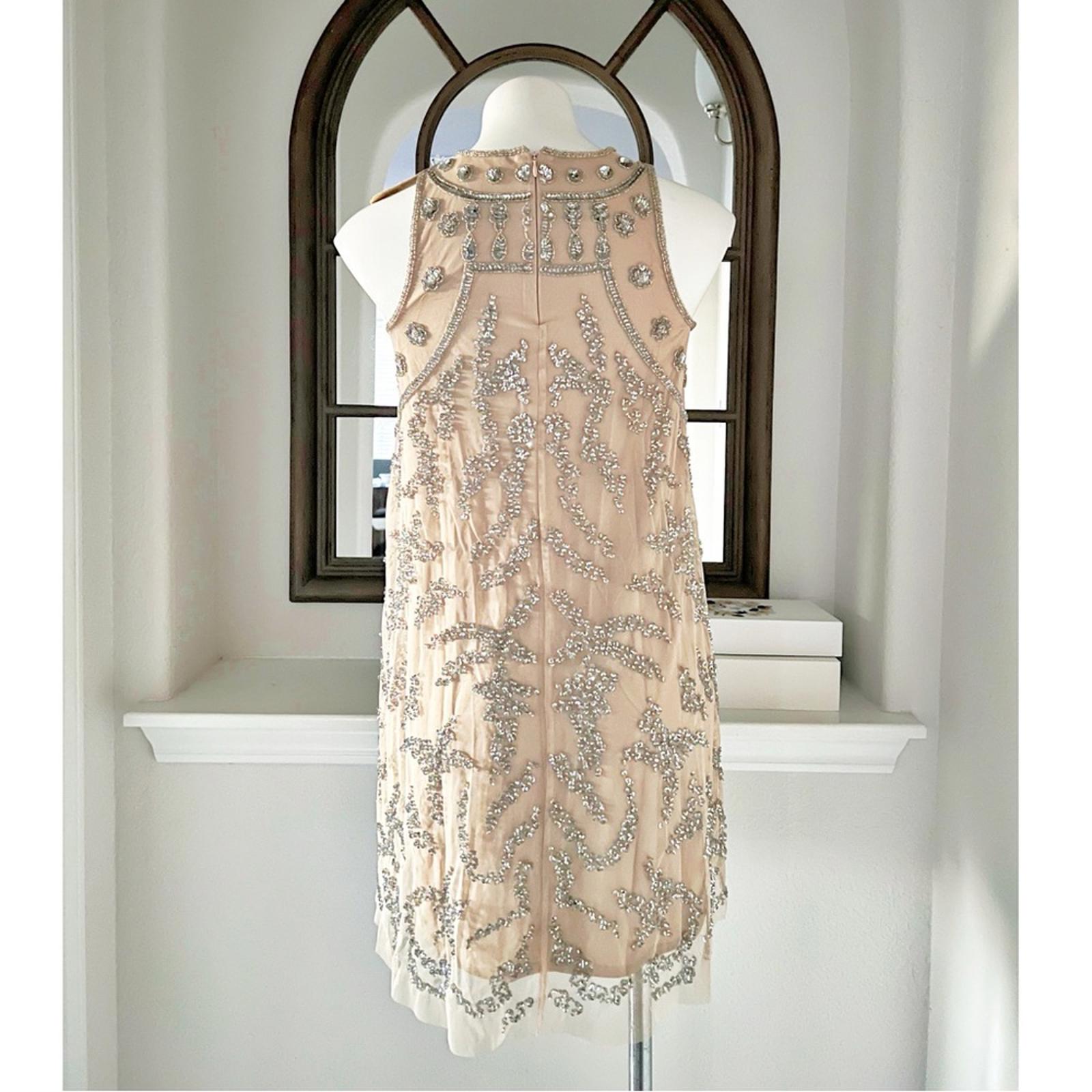 Altar’s State Beaded A-Line Mini Dress in Nude, Size XS New w/Tag $149.95