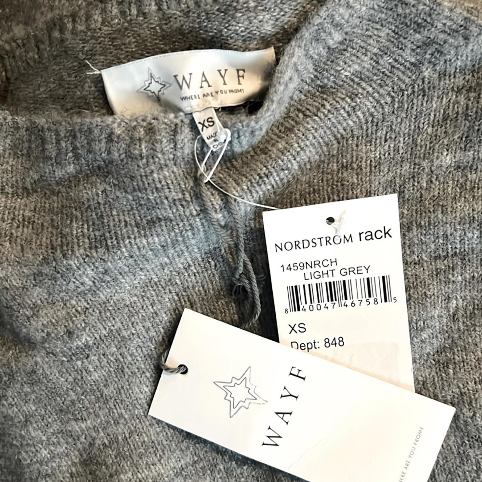 WAYF Wool-Blend Mock-neck Sweater in Light Grey, Size XS New w/Tag