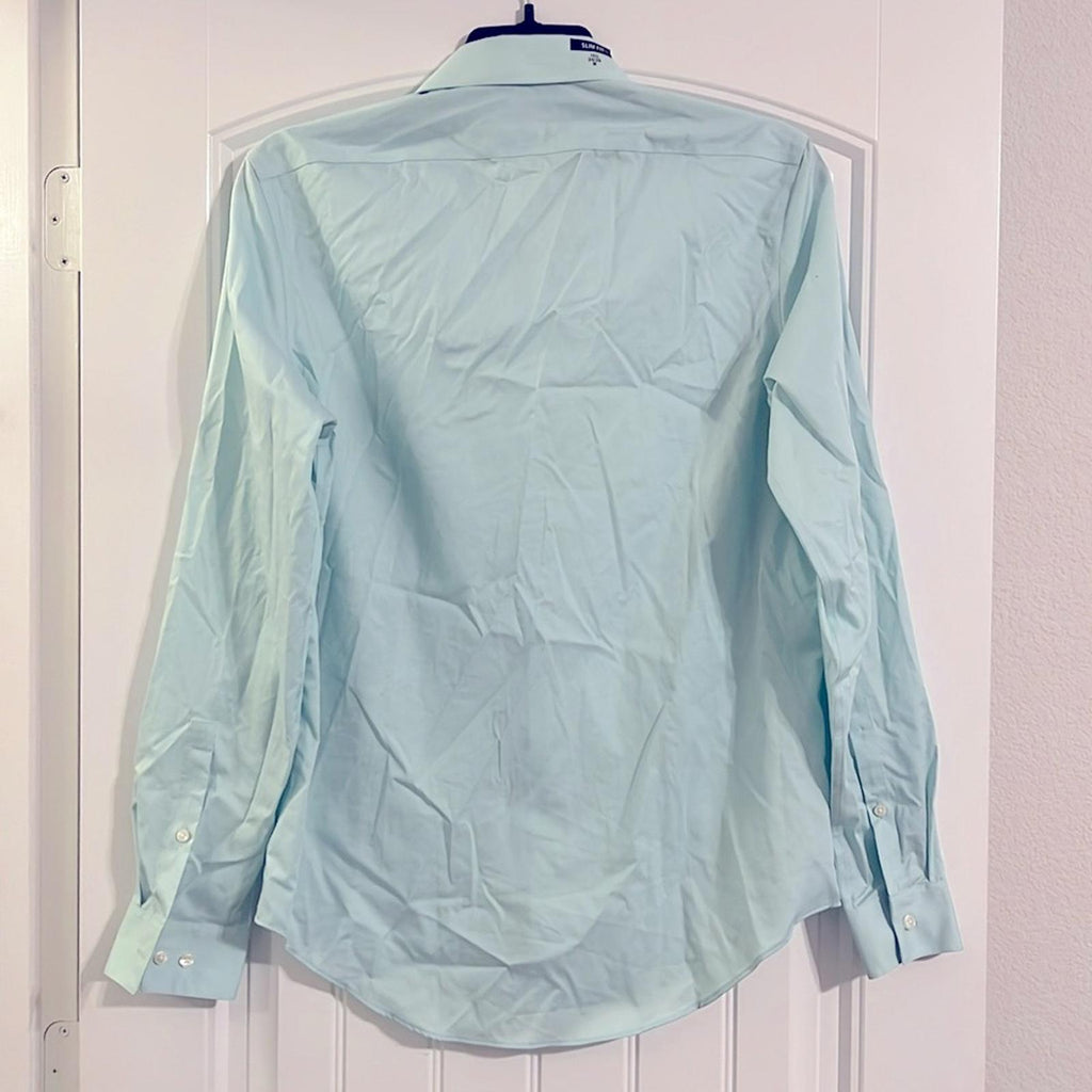 Calvin Klein Steel Slim-Fit Stain Shield Dress Shirt Green Size 17.5 (32/33) NWT