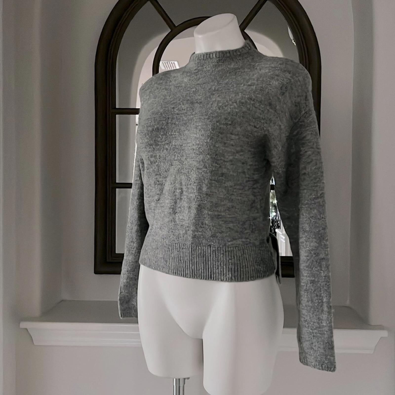 WAYF Wool-Blend Mock-neck Sweater in Light Grey, Size XS New w/Tag