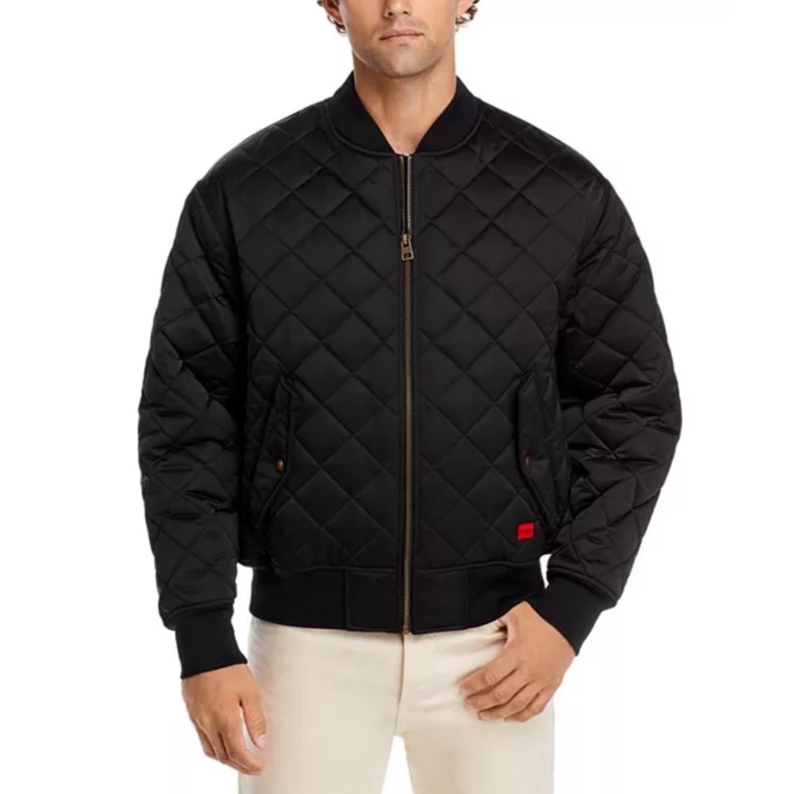 HUGO Bonod Quilted Bomber Jacket in Black, Size XL New w/Tag $445