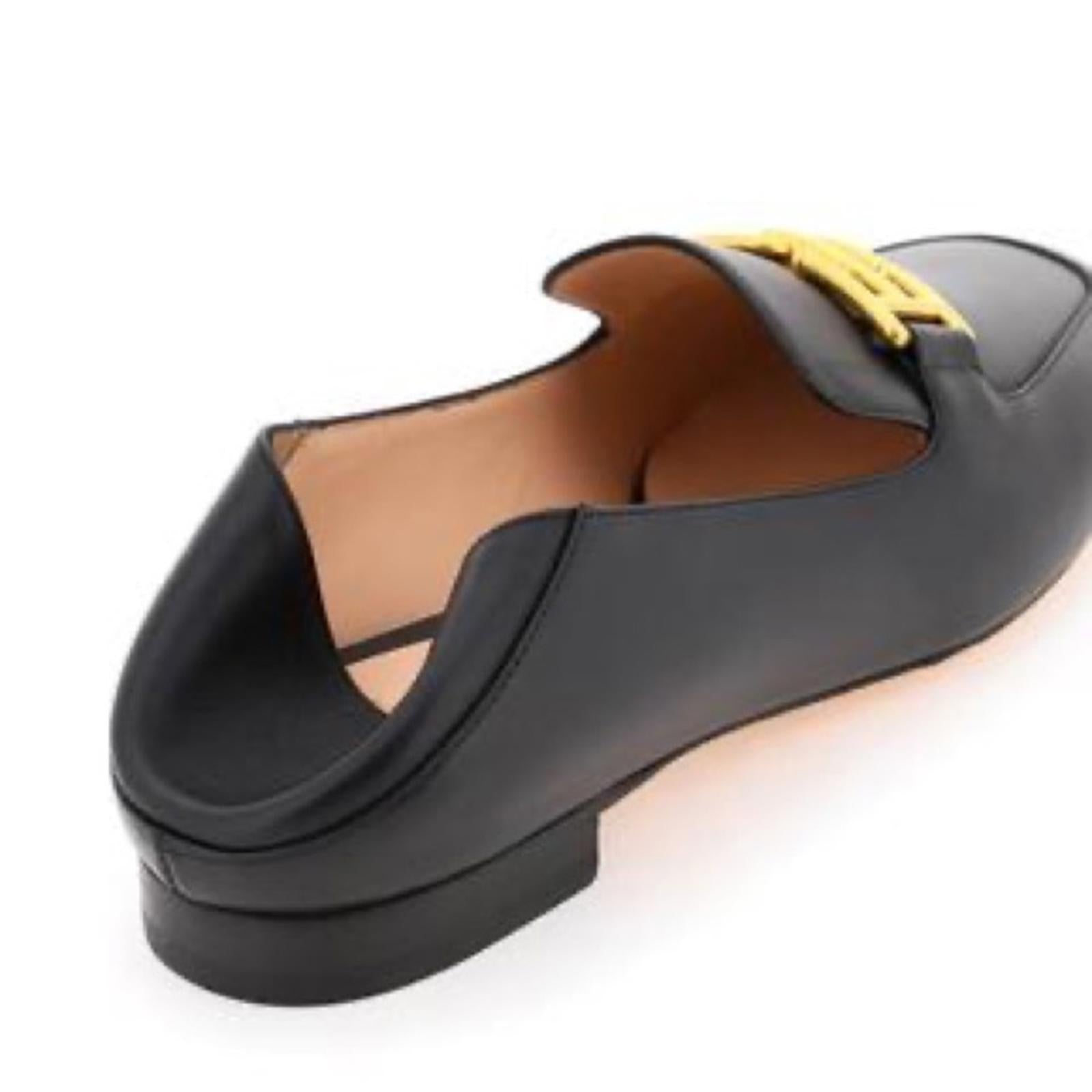 Bally BB logo loafers in Black, [Made in Italy] Size EU 38 in Box Retail $795