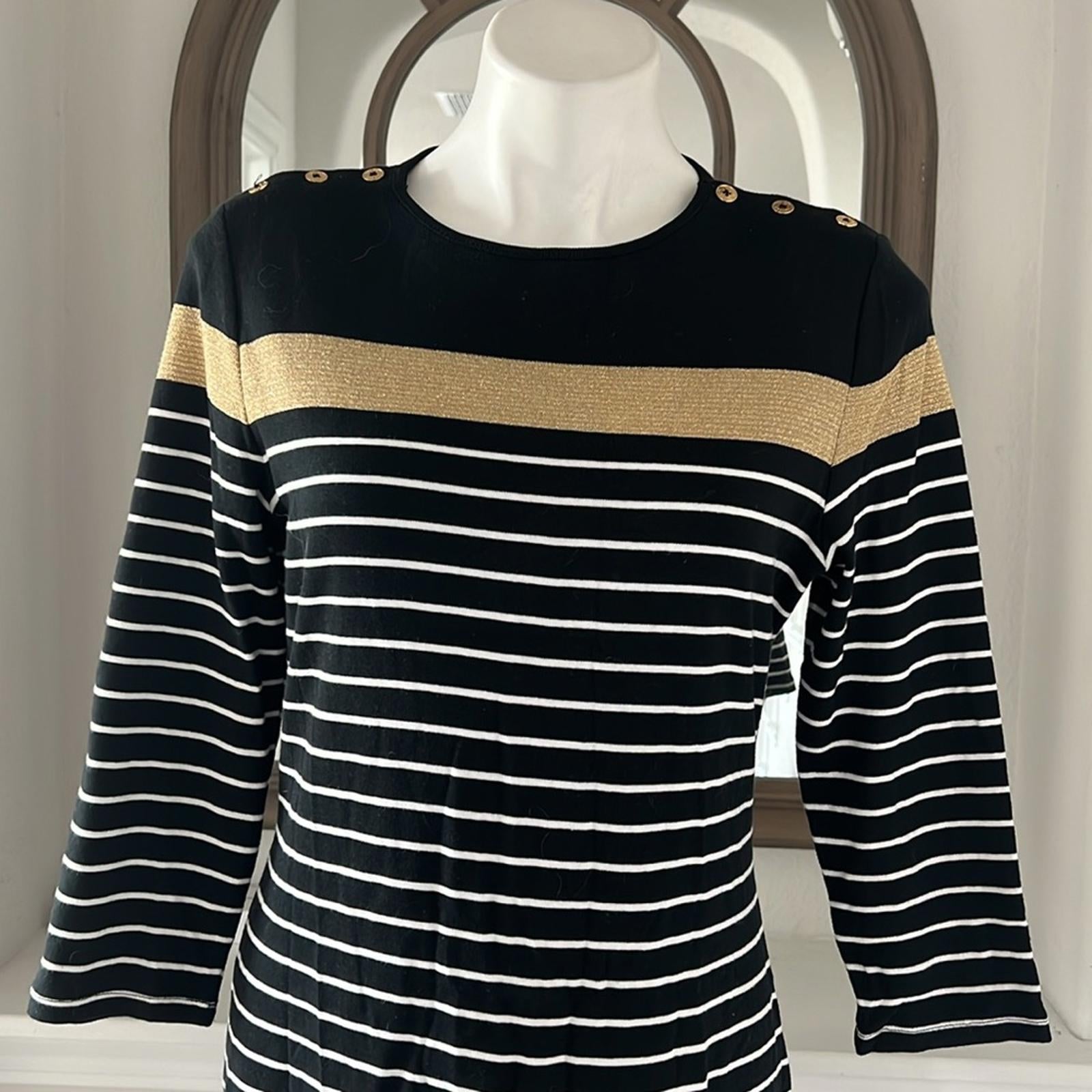 Lauren Ralph Lauren Cotton Striped Dress, Size L Retail $135 EXCELLENT!
