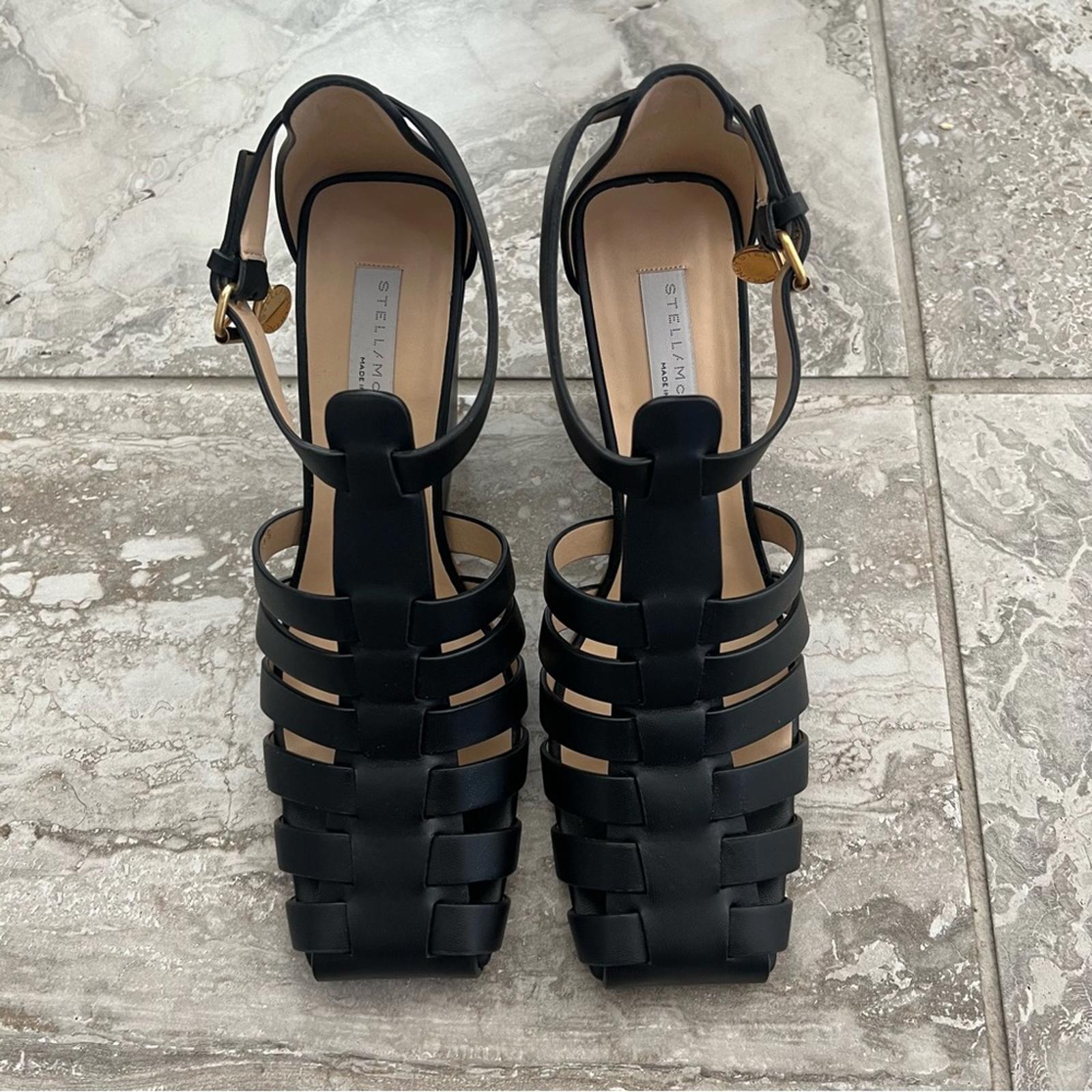 Stella McCartney Cowboy Wedge Sandals, Black Size 36.5 New in Box, Retail $1,045