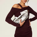 MAISON ETNAD Norah Metallic Frame Clutch, Silver, Retail $680