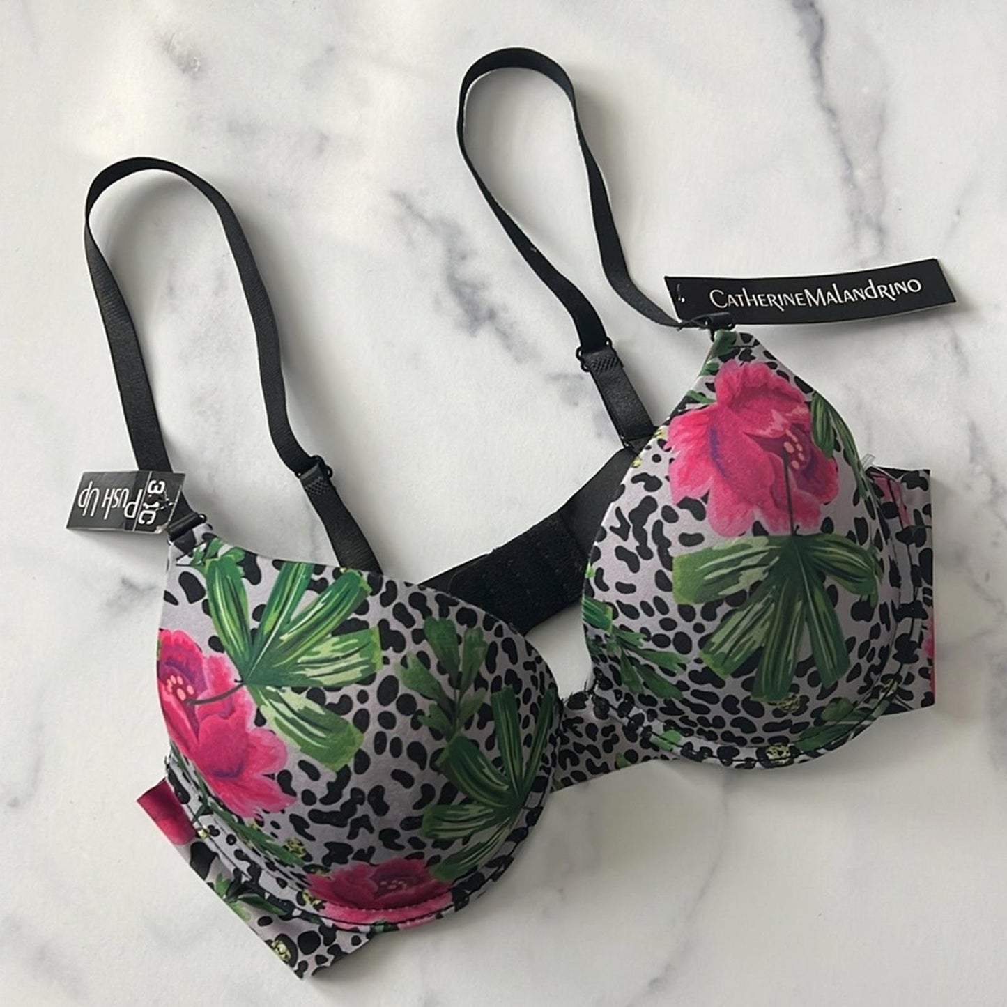 Catherine Malandrino Push Up Bra, Size 34C, Style BR3-CM045 New w/Tag Retail $48