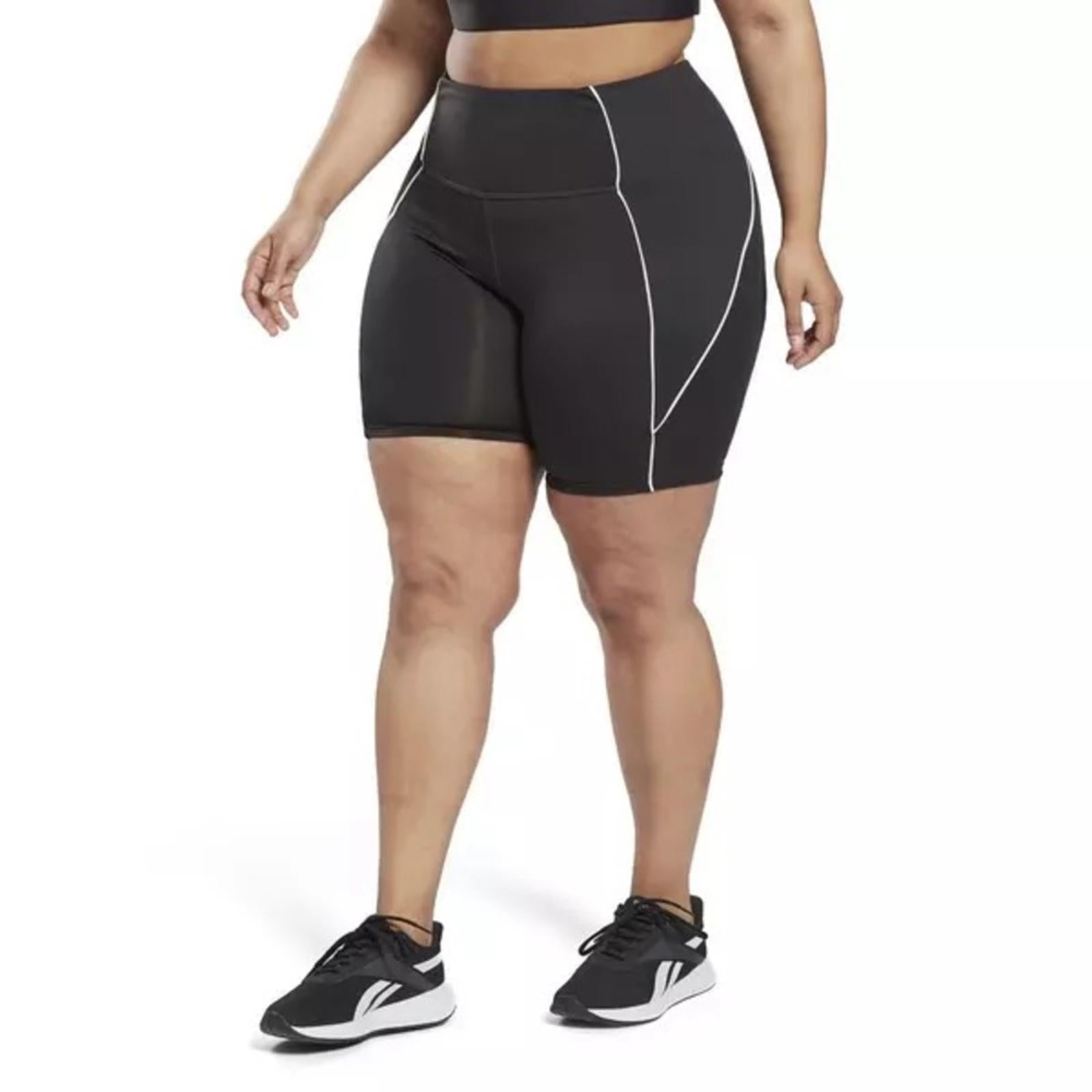NWT Reebok Workout Ready Poly/Biker Shorts in Black, Plus Size 4X (Sold Out)