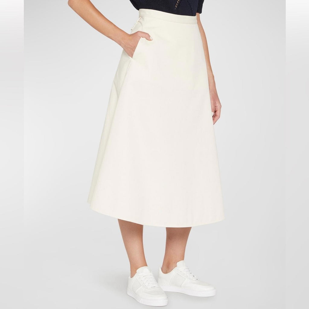 Moncler Cotton A-Line Midi Skirt with Pockets, Size 42 New w/Tag Retail $505