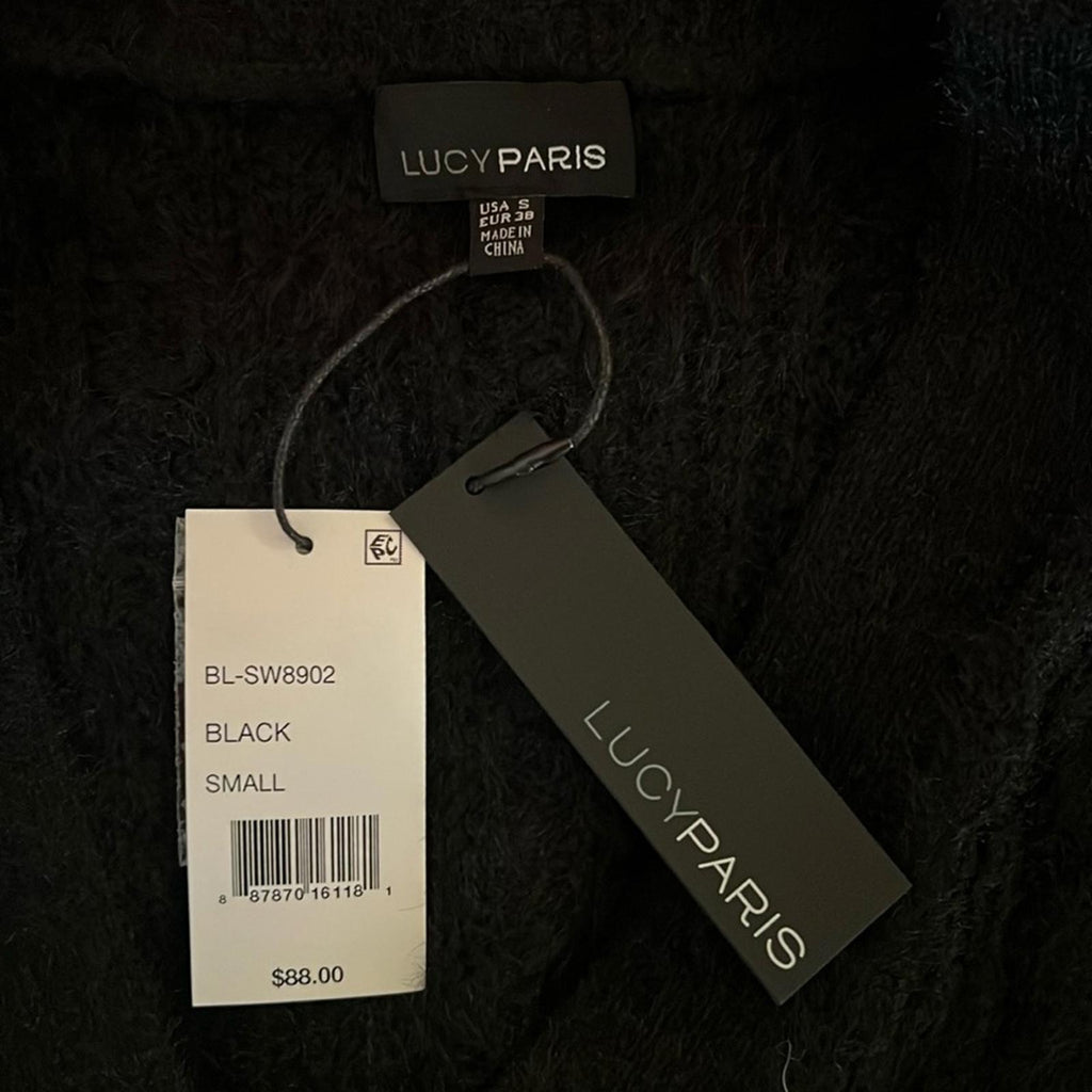 Lucy Paris Camden Cutout Cardigan in Black, Size S New w/Tag