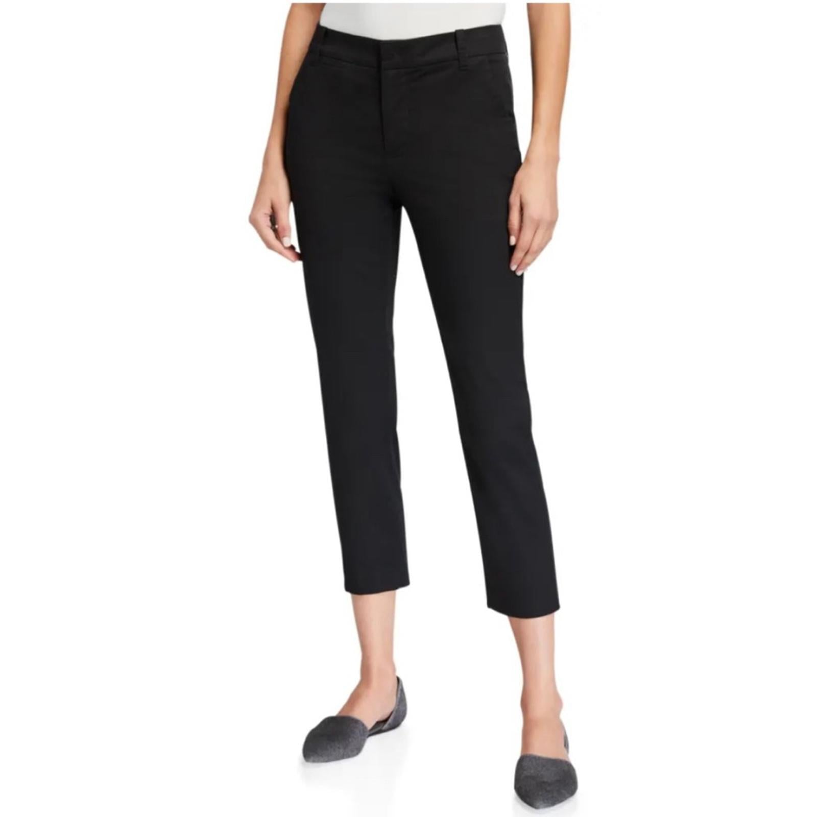 NWT Vince Coin-Pocket Straight-Leg Cropped Chino Pants Black Size 14 Retail $225