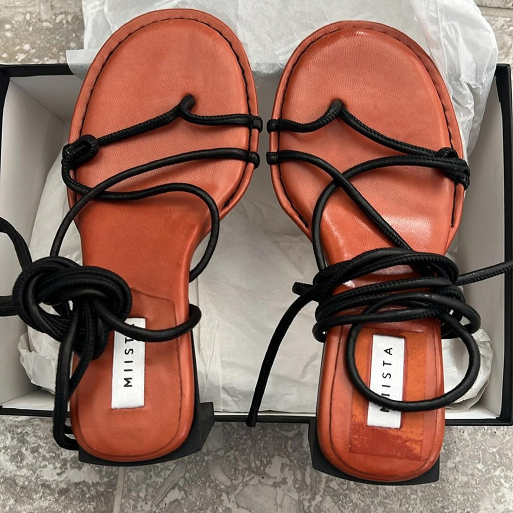 Miista Alberta Hot Mustard Nappa Sandals, Size 36, New in Box Retail $405