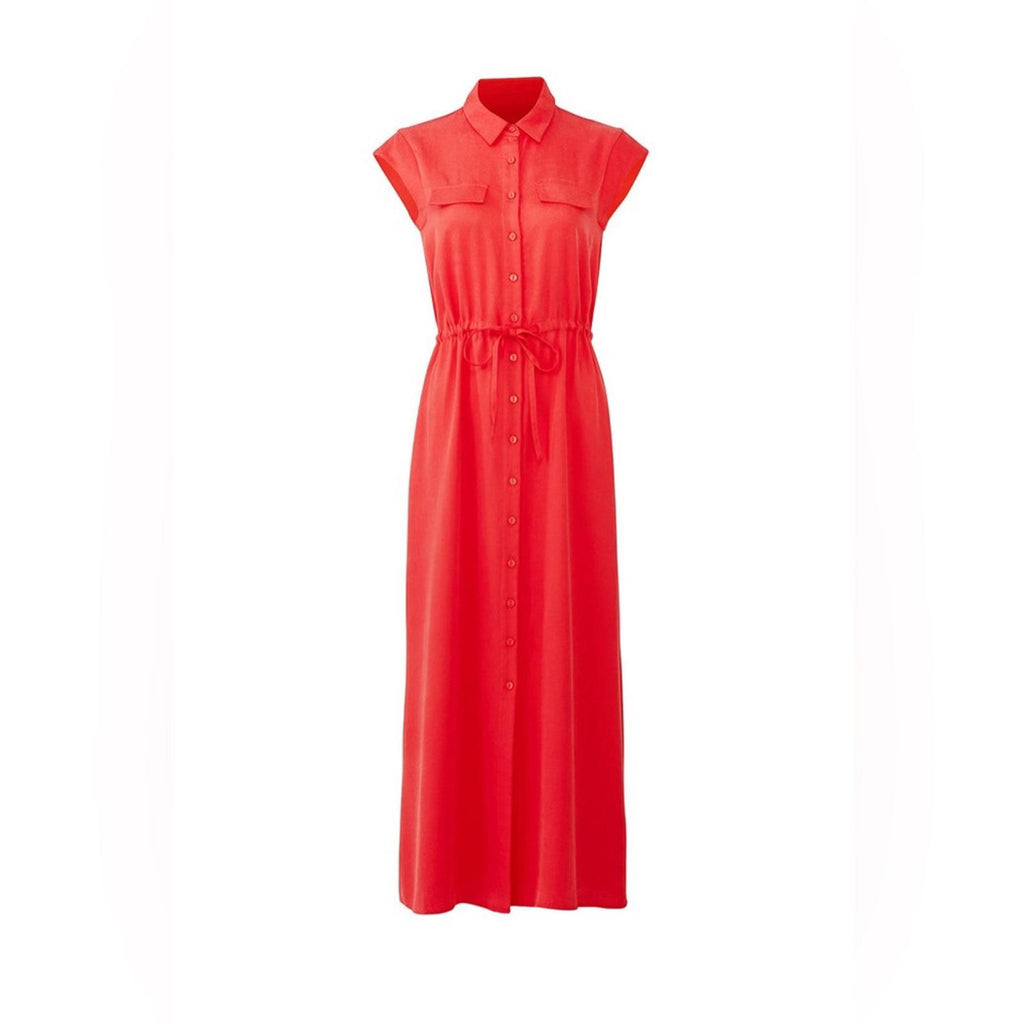 Lavand Shirtdress with Drawstring in Red, Size S Retail $114