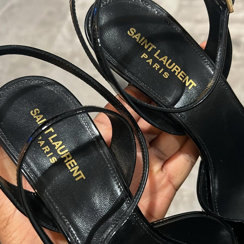 Saint Laurent Jodie Platform High Heel Sandals Black, Size 40 (SV 701788) NWT