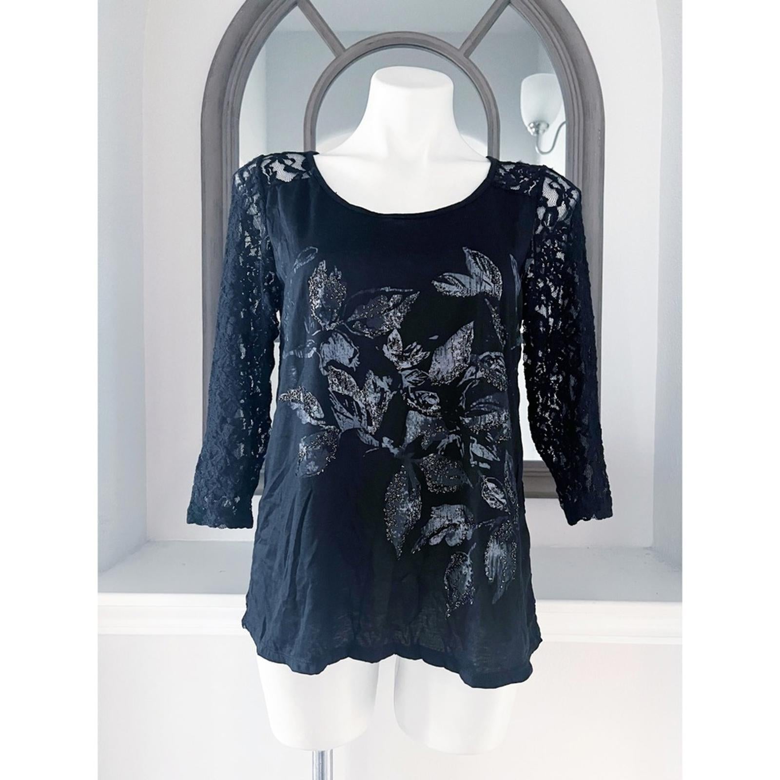Buckle’s Daytrip Black Lace Top, Size M New w/Tag