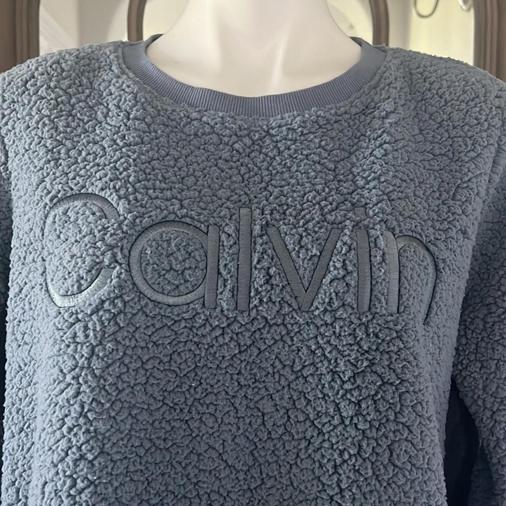 NEW Calvin Klein Sherpa Pullover in Blue, Size L New without Tag