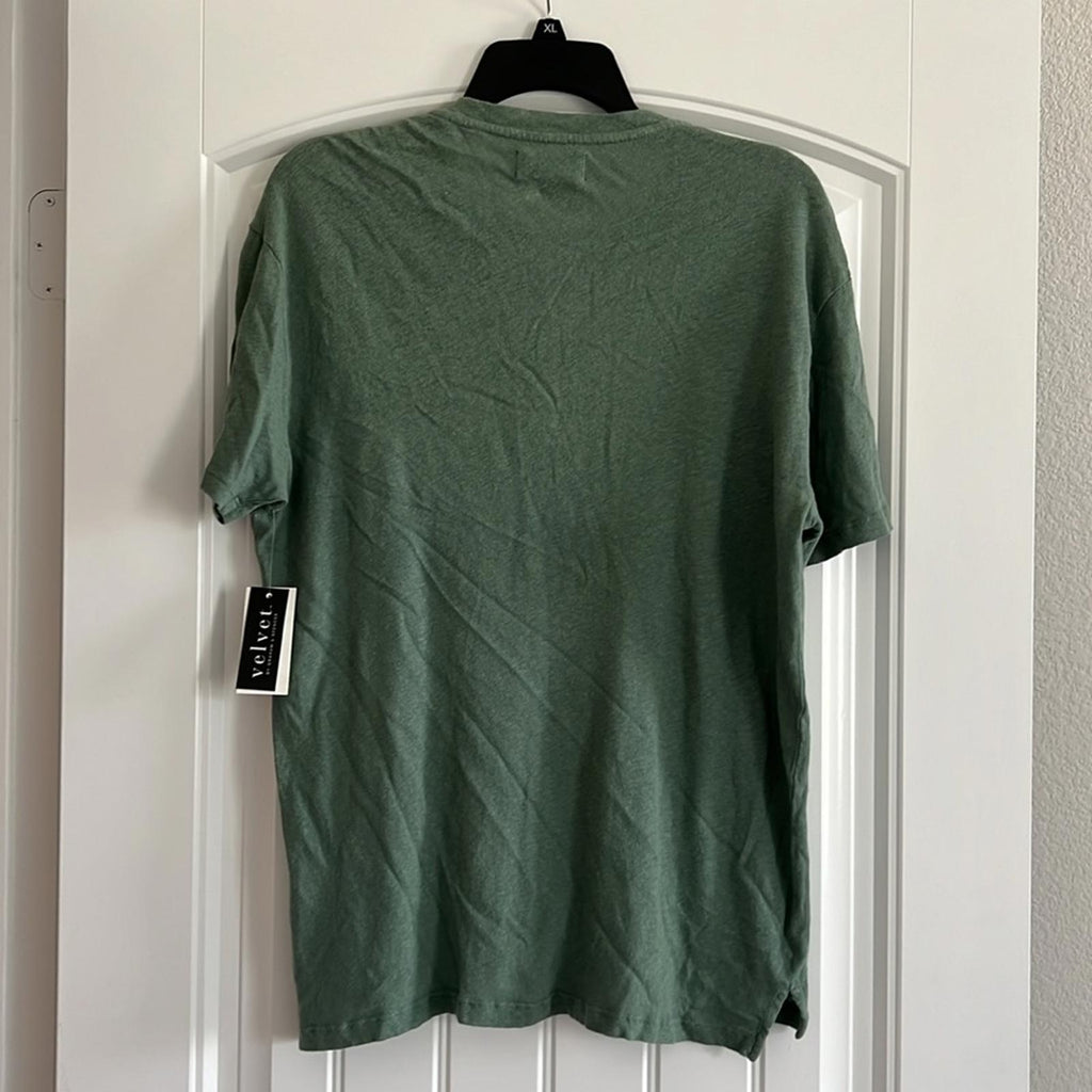 Velvet by Graham & Spencer Lionel Cotton & Linen Solid Henley, Size S New w/Tag