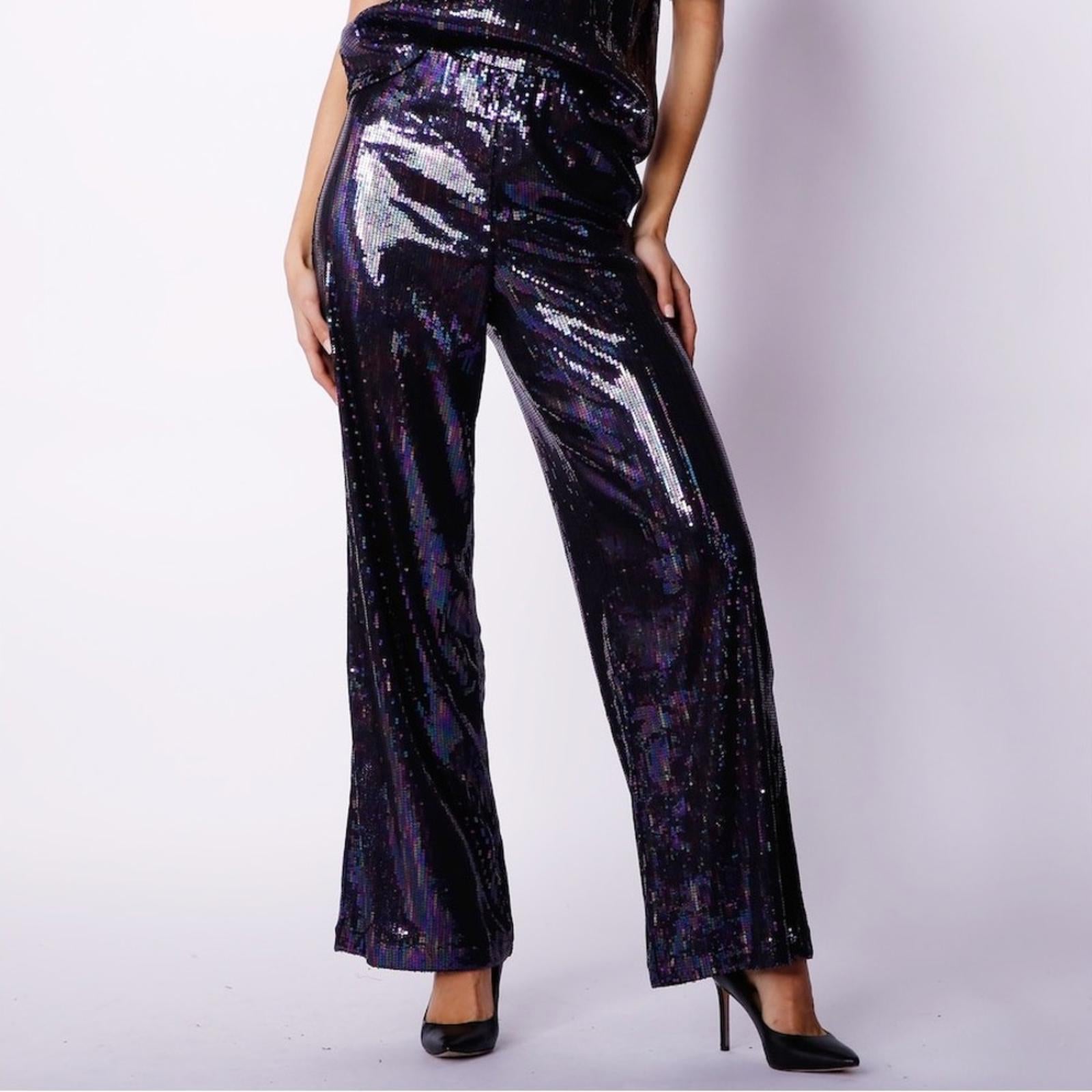Crystal Kobe Stretch Sequin Pants, Size XS New with Tag Retail $179