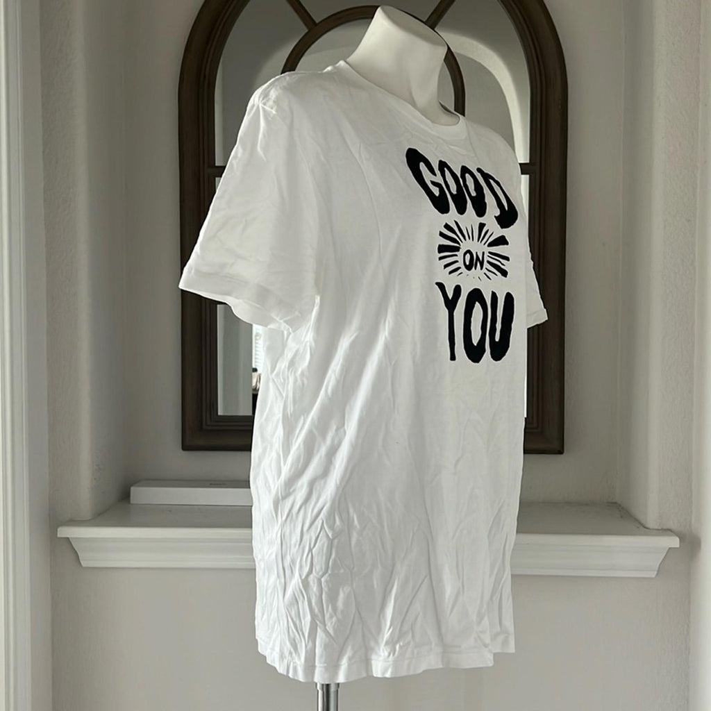 New DOLAN White “Good On You” Graphic T-Shirt, Unisex Size L New w/Tag