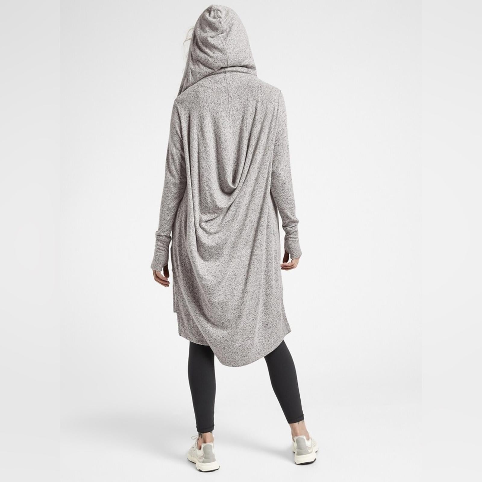 Athleta Harmony Wrap Hooded Cardigan Sweater in Heather Grey, Size XXS EXCELLENT