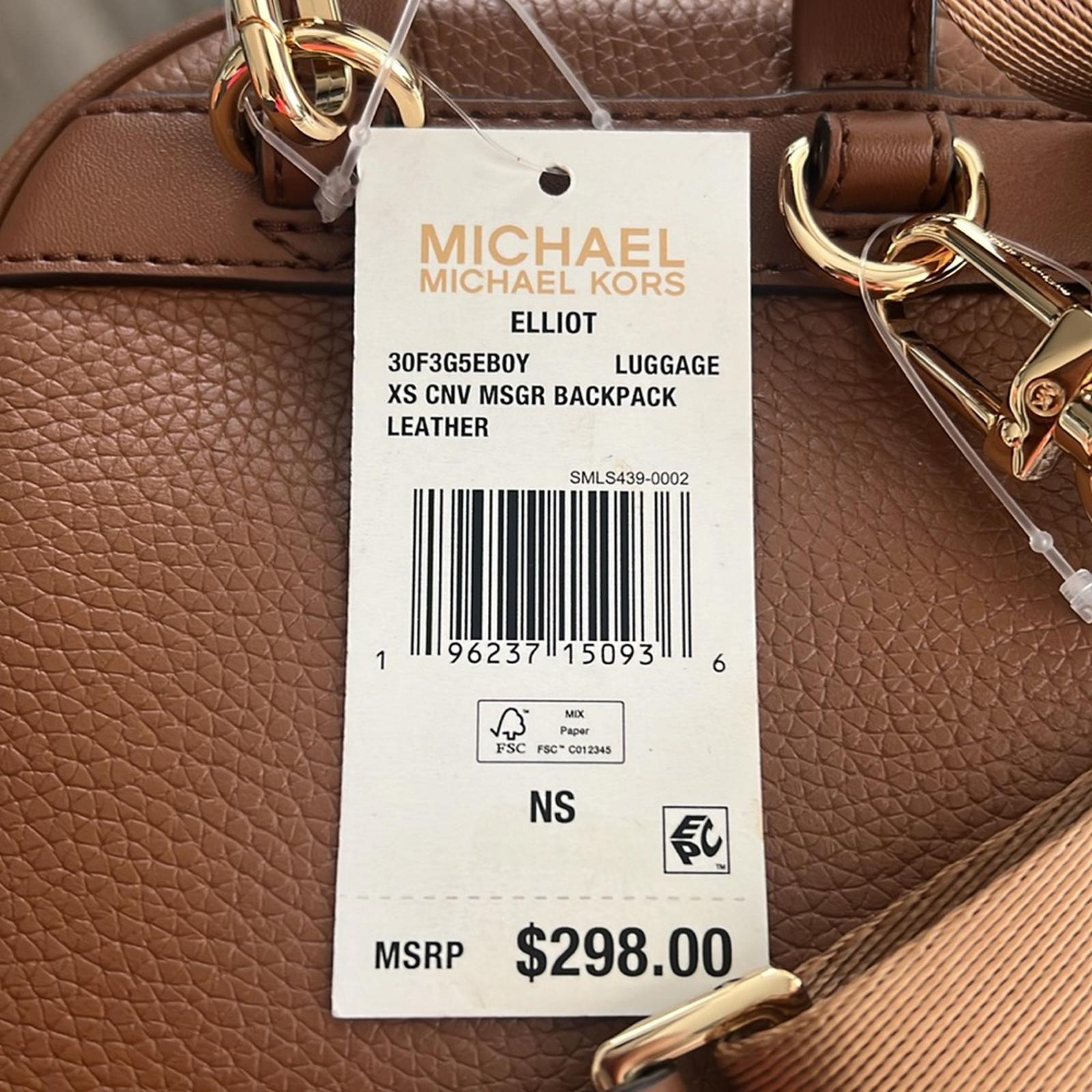 Michael Kors Elliot Messenger Leather Backpack with Rivets, New w/Tag