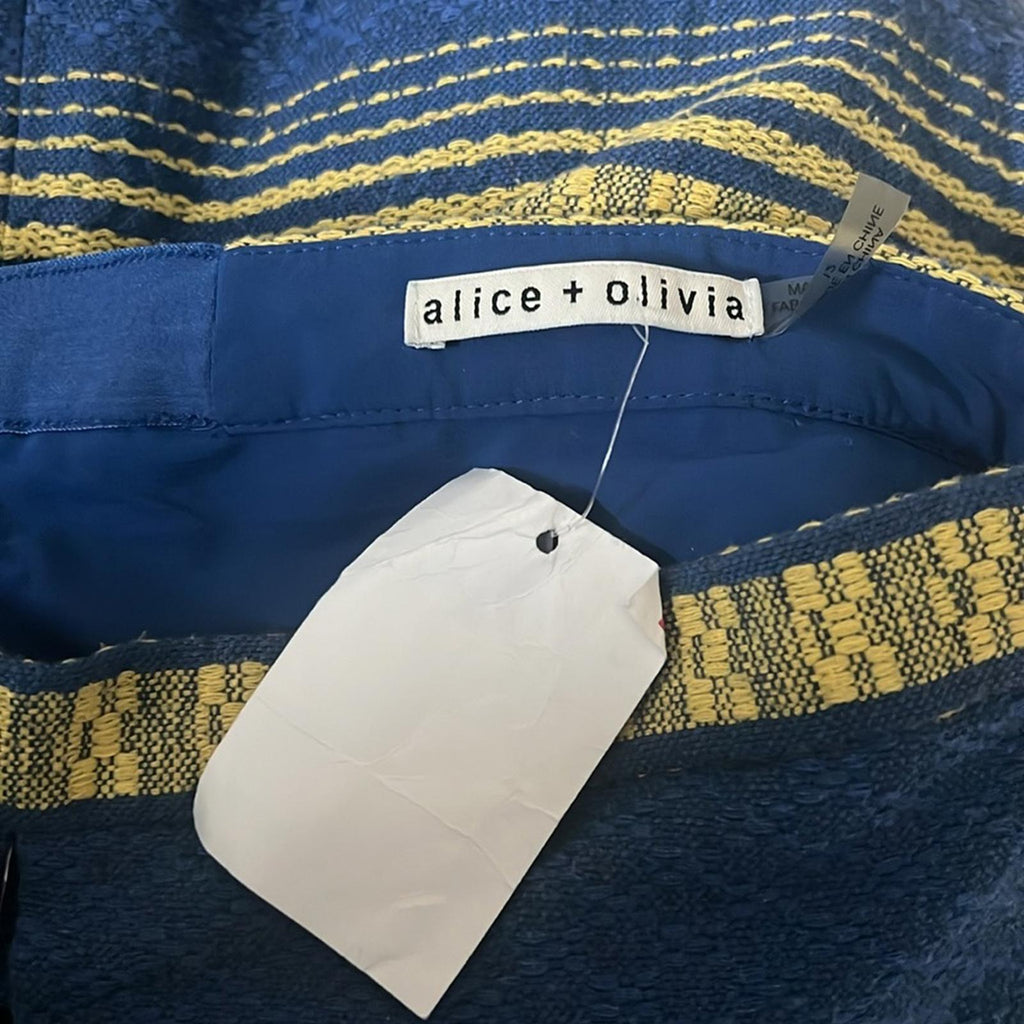 Alice + Olivia Russo Skirt, Blue/ Yellow Size 12 Retail $275