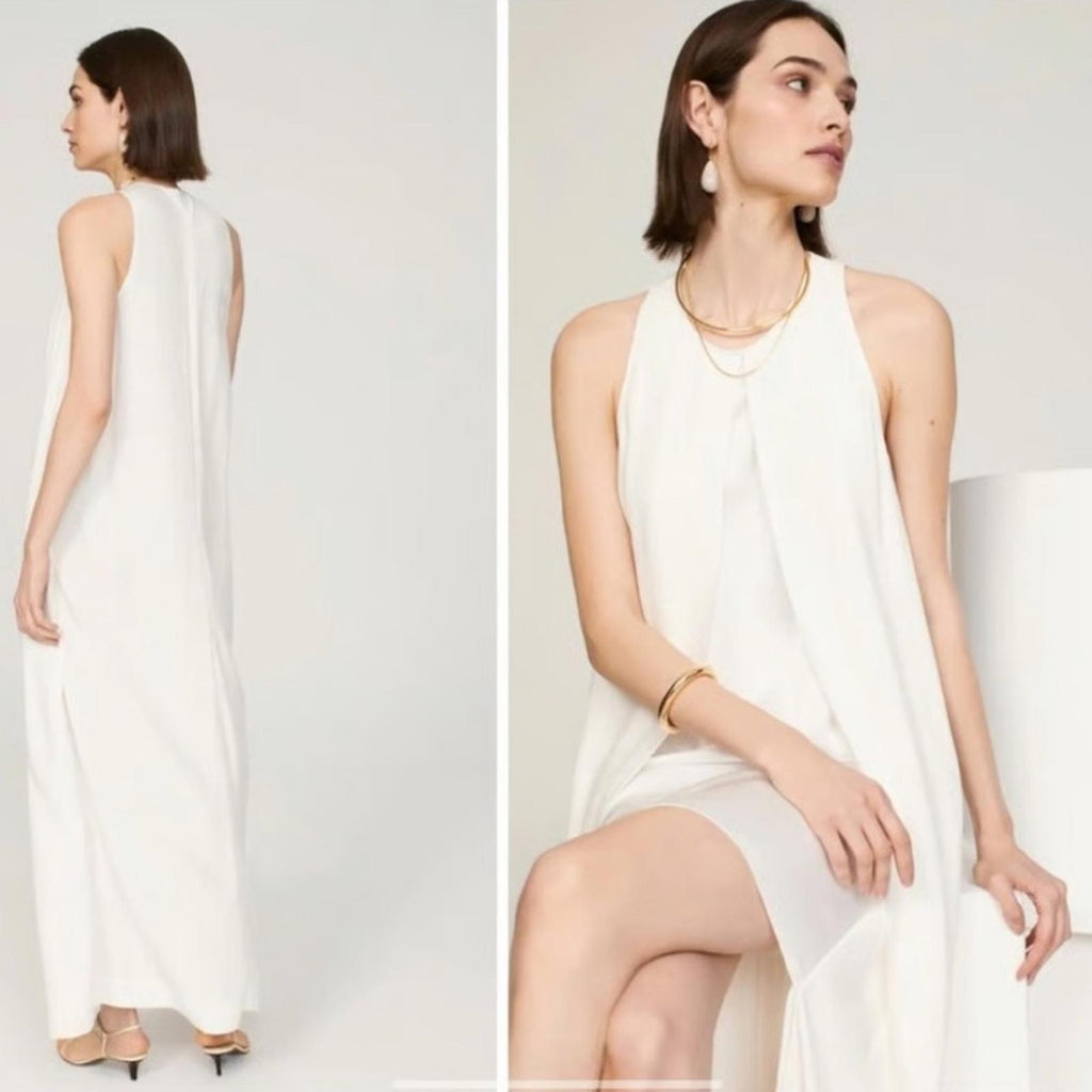 Rosetta Getty Cape Mini Dress in White, Size 8, Retail $425