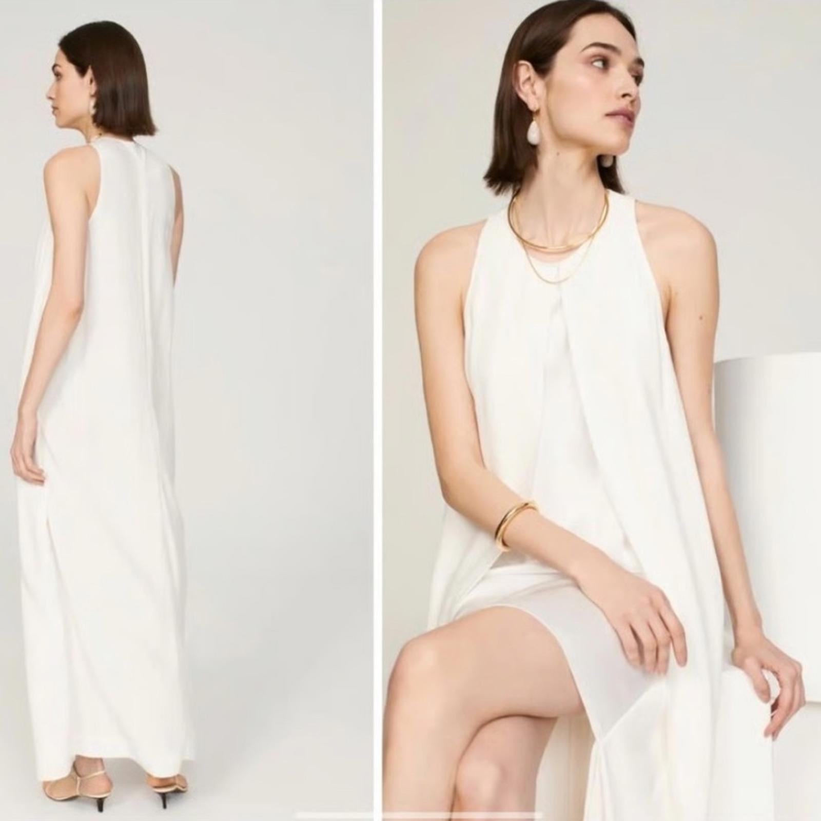 Rosetta Getty Cape Mini Dress in White, Size 8, Retail $425