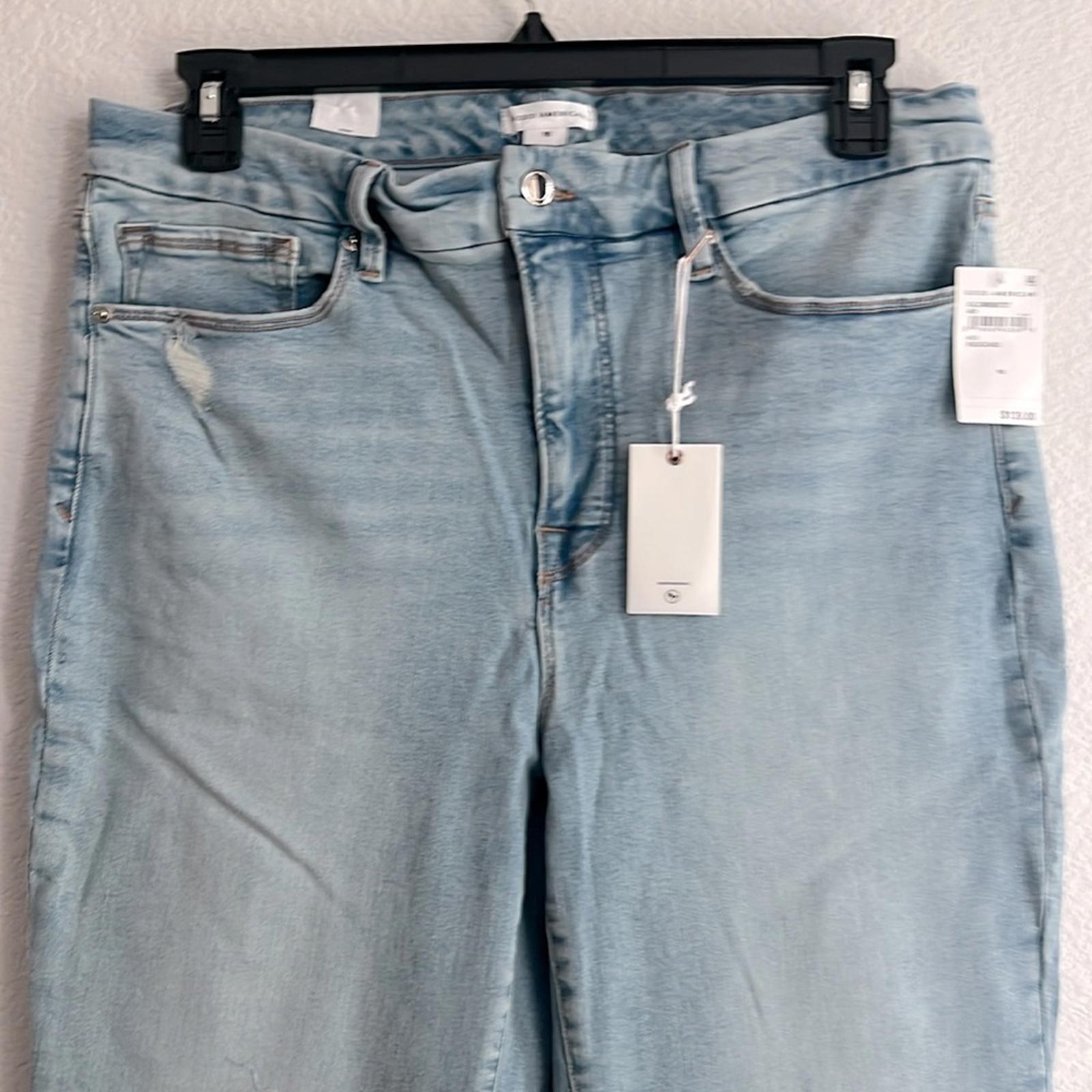 Good American GLC High Rise Mini Bootcut Jeans in Indigo, NWT, Size 16