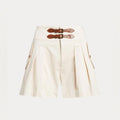 Lauren Ralph Lauren Buckle-Trim Sateen Shorts in Winter Cream, Size 18 NWT