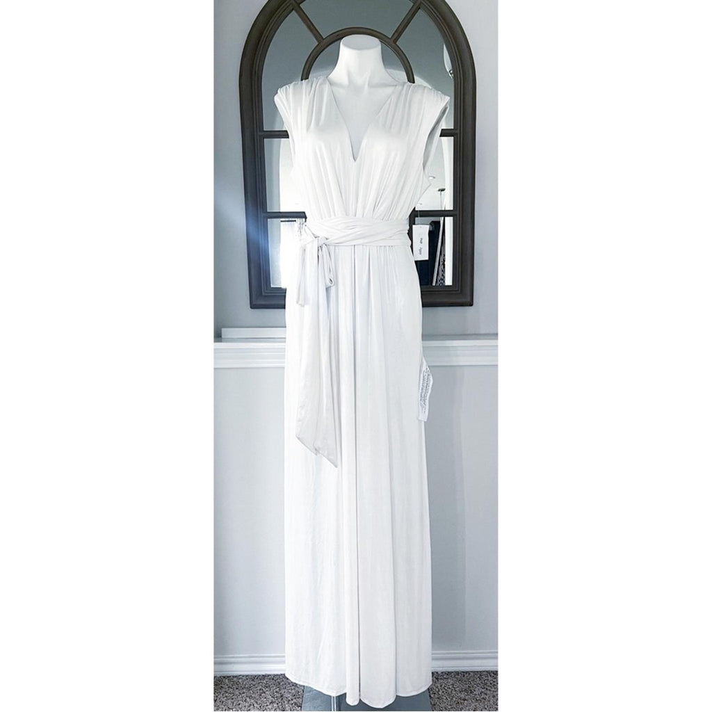 Dress the Population Krista Plunge Neck Side Slit Gown, NWT, Size XXL