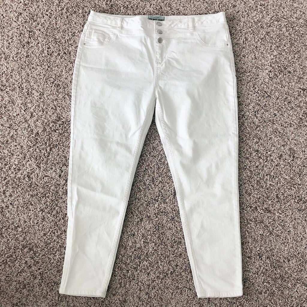 New Look High Waist Super Skinny Jeans in White, Size UK18 / US14