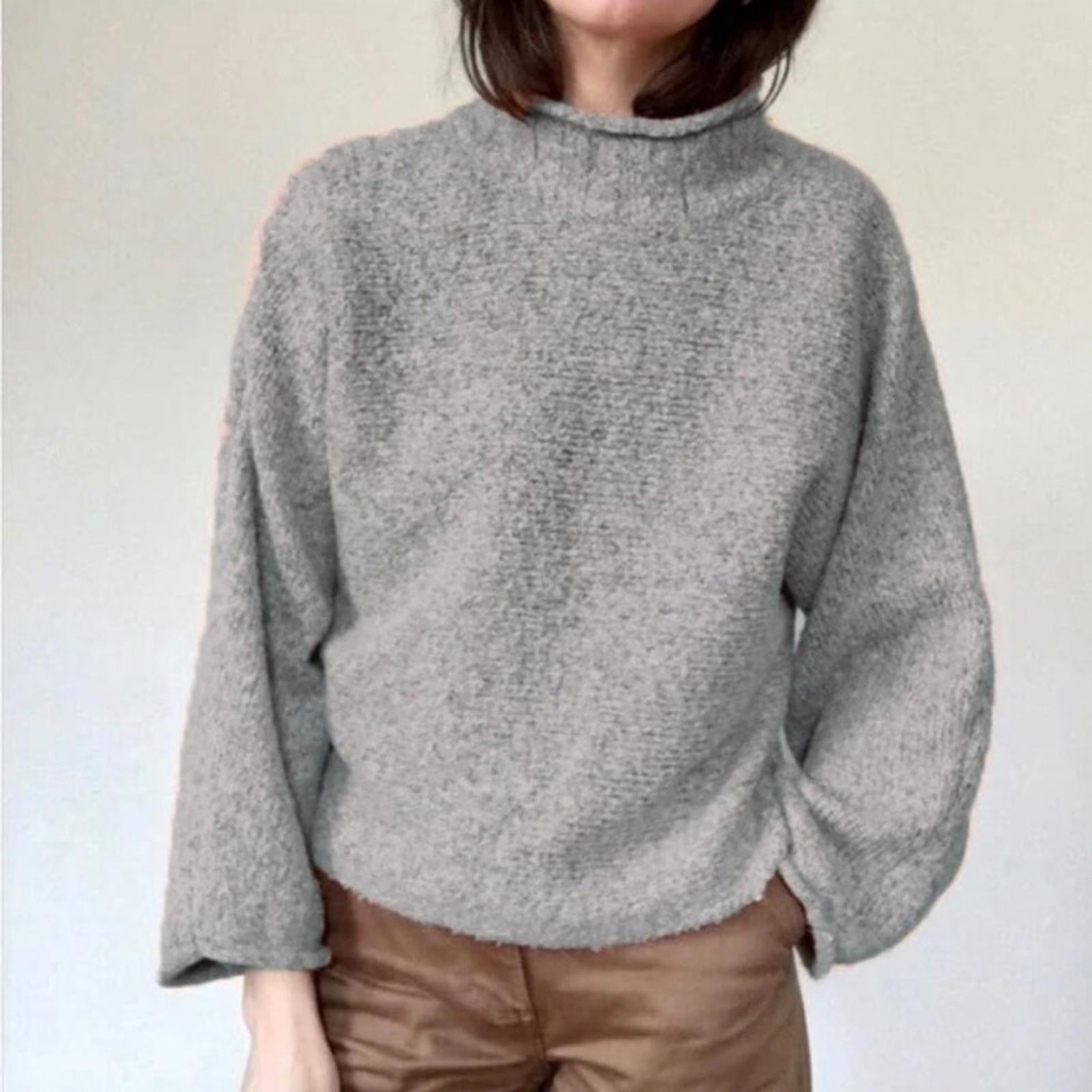 William Rast Slouchy Rolled Mock Neck Wool-Blend Knit Sweater Size M EXCELLENT!