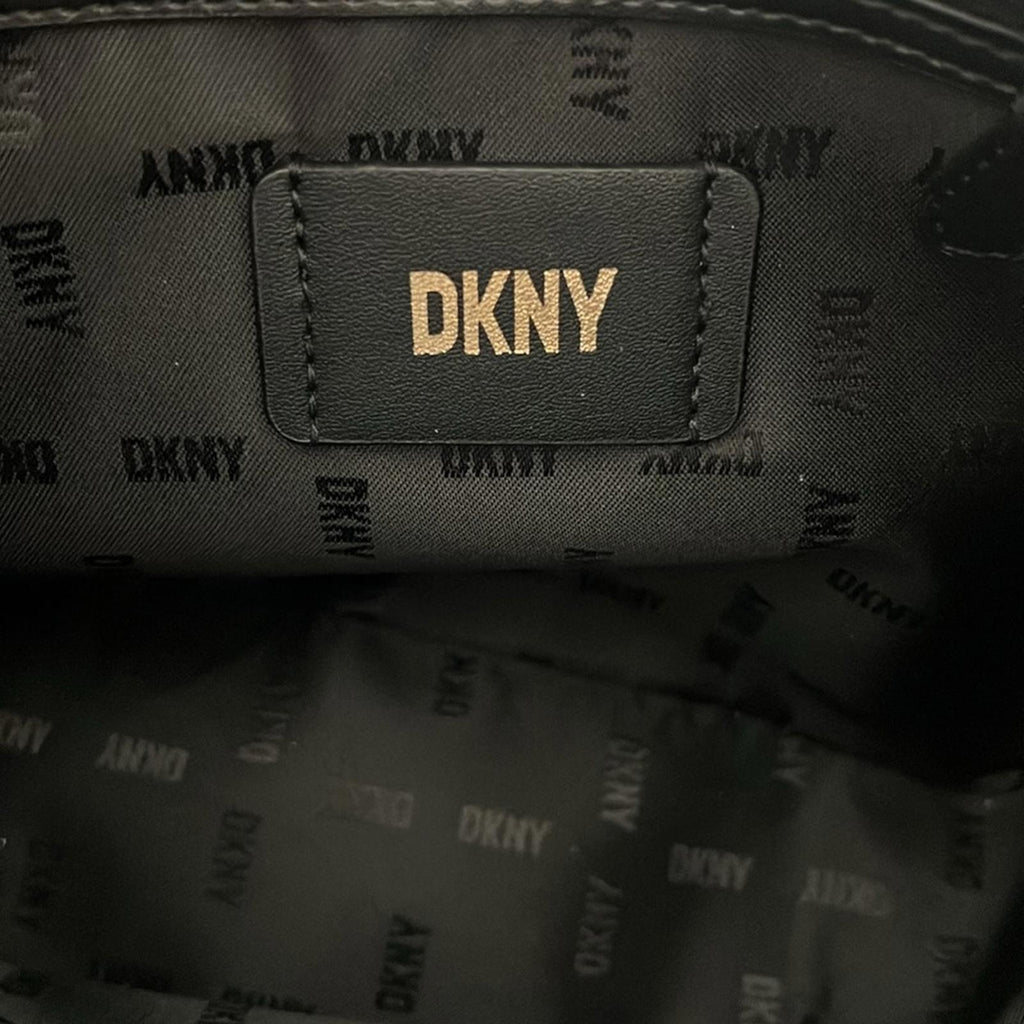 DKNY Penelope Small Flap Crossbody in Black/Gold, Retail $168