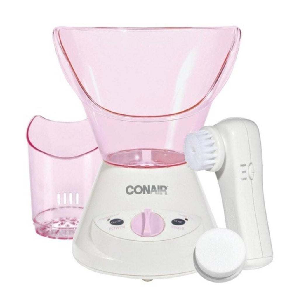 NEW Conair Warm Steam Facial Sauna with Facial Brush in Pink/White - New in Box