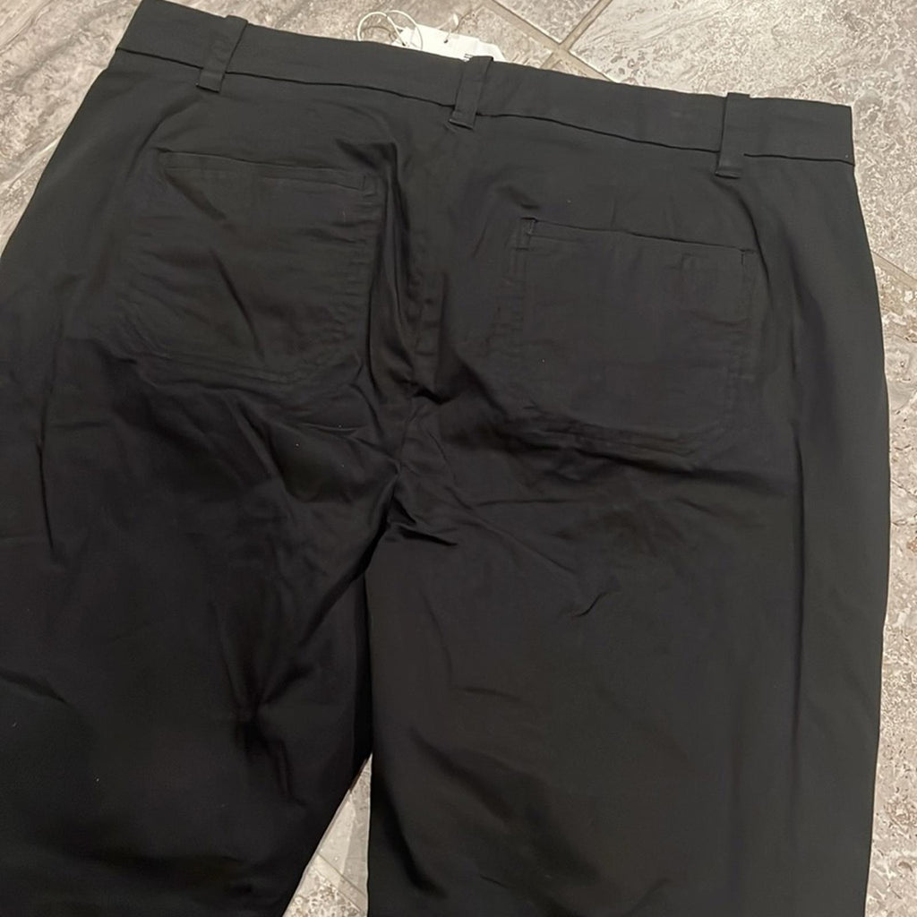 NWT Vince Coin-Pocket Straight-Leg Cropped Chino Pants Black Size 14 Retail $225